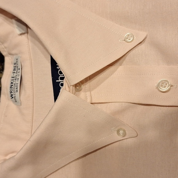 F Manhattan Shirtmaker solid pink long sleeve shirt size 18 1/2 - Picture 4 of 4